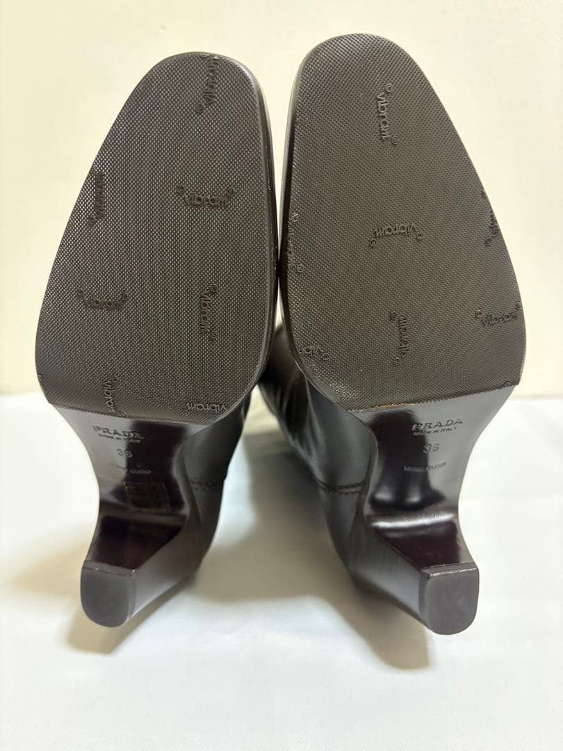 【新品未使用】PRADA プラダ ロング ブーツ ダークブラウン　36