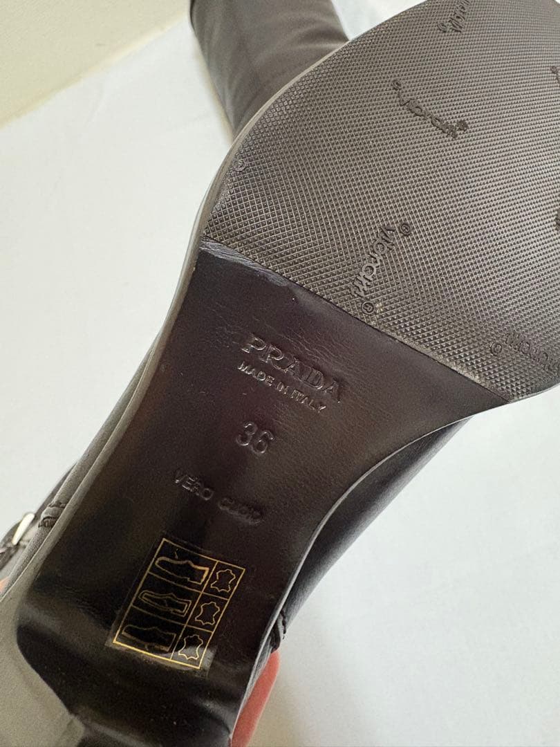 【新品未使用】PRADA プラダ ロング ブーツ ダークブラウン　36