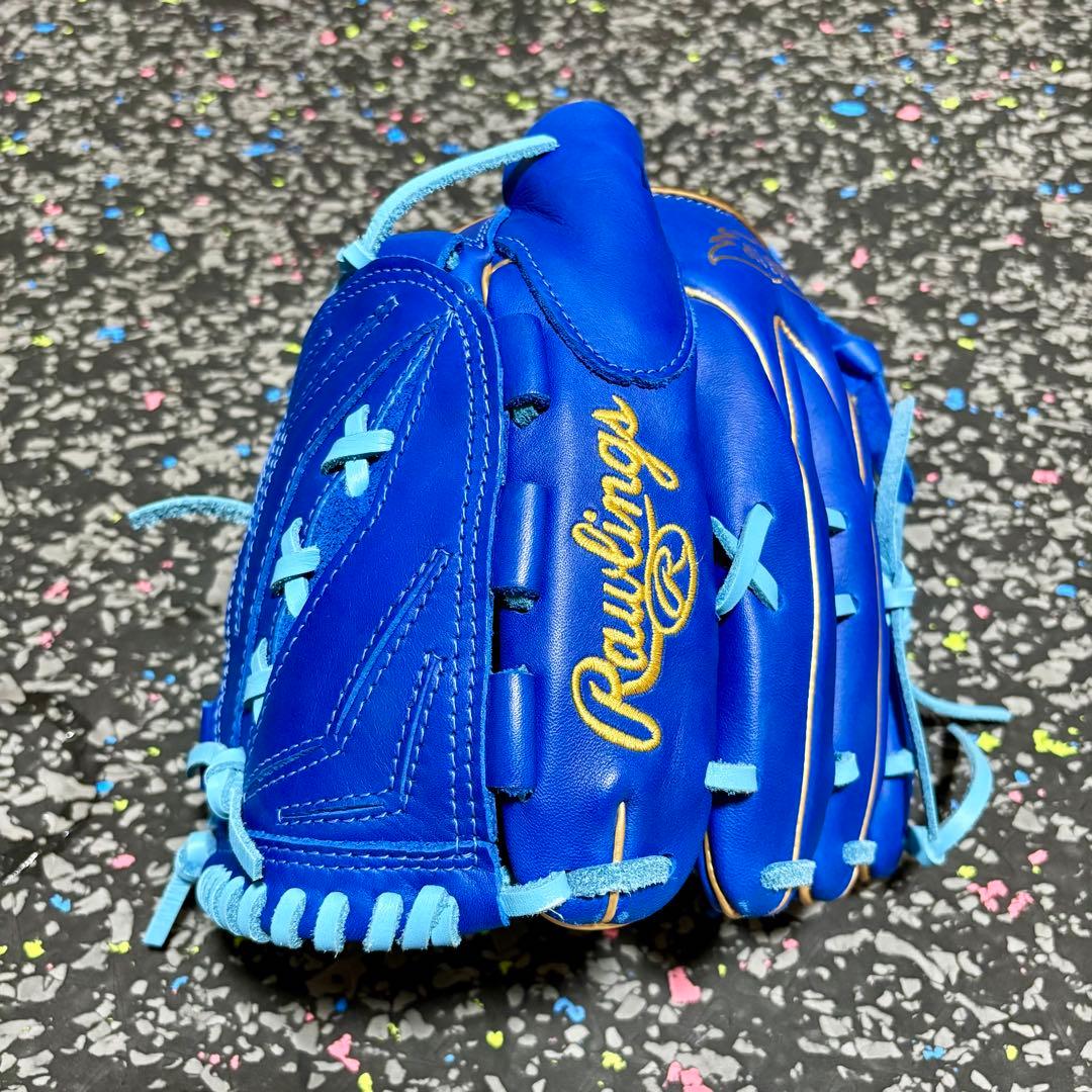 ローリングス 投手用 軟式用 グローブ ハイパーテック ブルー ゴールド 野球