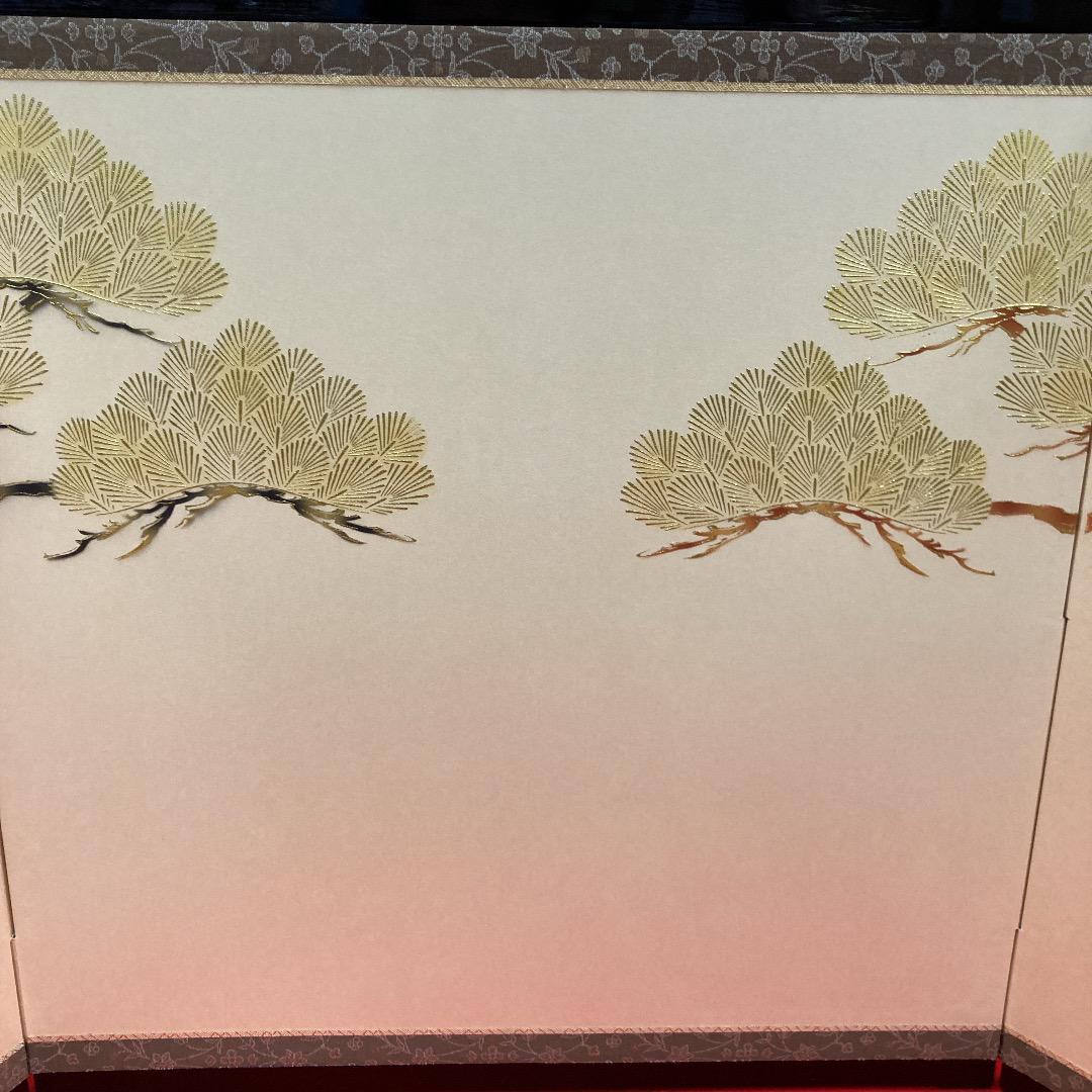 F17 品のある松柄　屏風のみ　高さ48㎝位　雛屏風　三月屏風　五月屏風