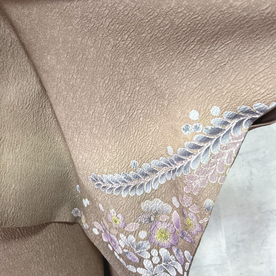 おまとめ割　訪問着フルセット　着物　正絹　辻ヶ花　ベージュ　ブラウン　大人可愛い