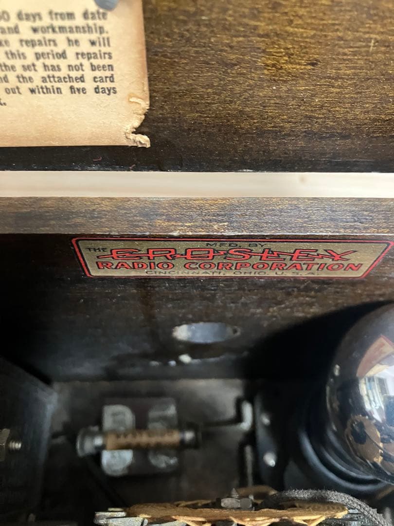 アンティーク　単球ラジオ　(Crosley Model 50) レシーバー付