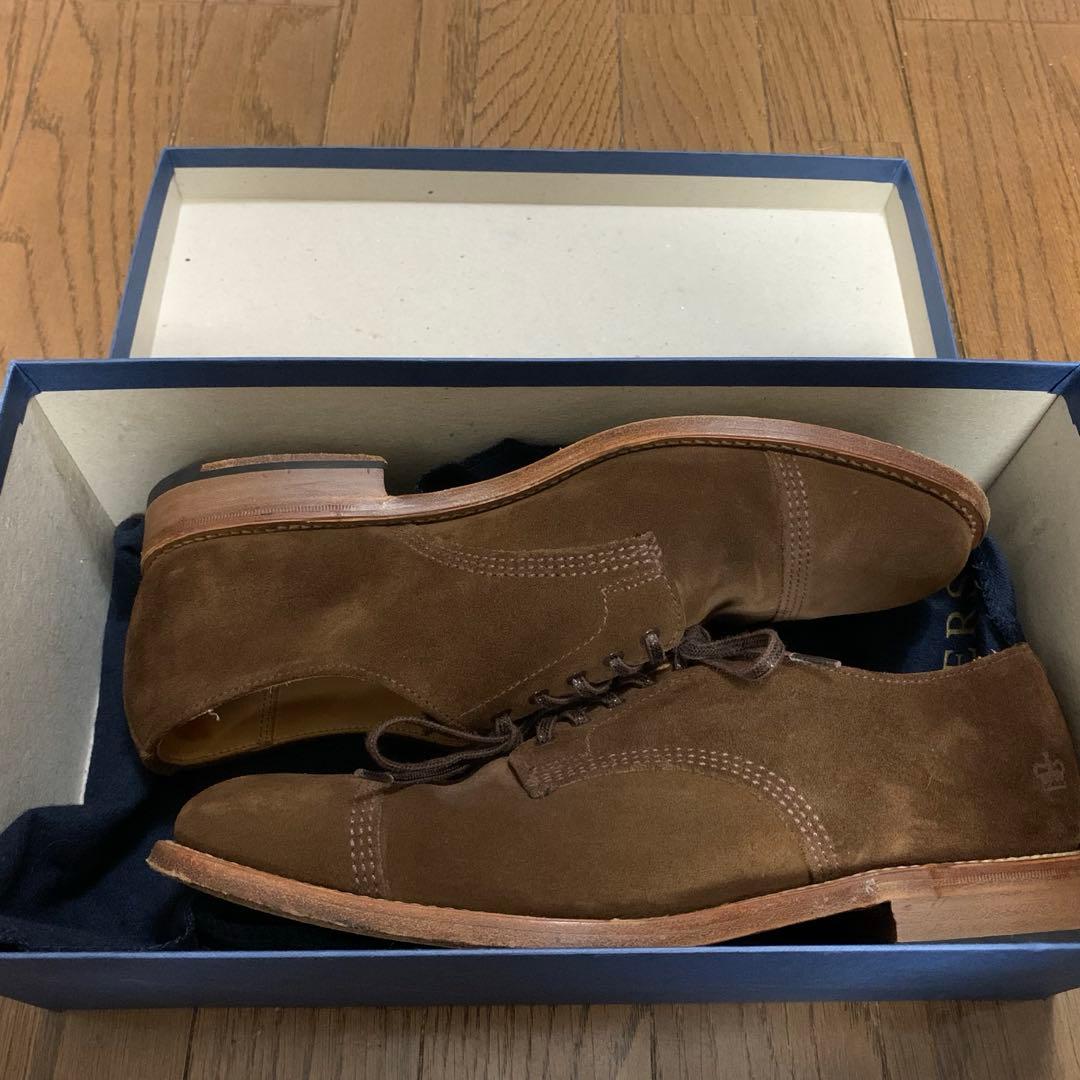 箱付き SANDERS サンダース スエード ドレスシューズ UK7
