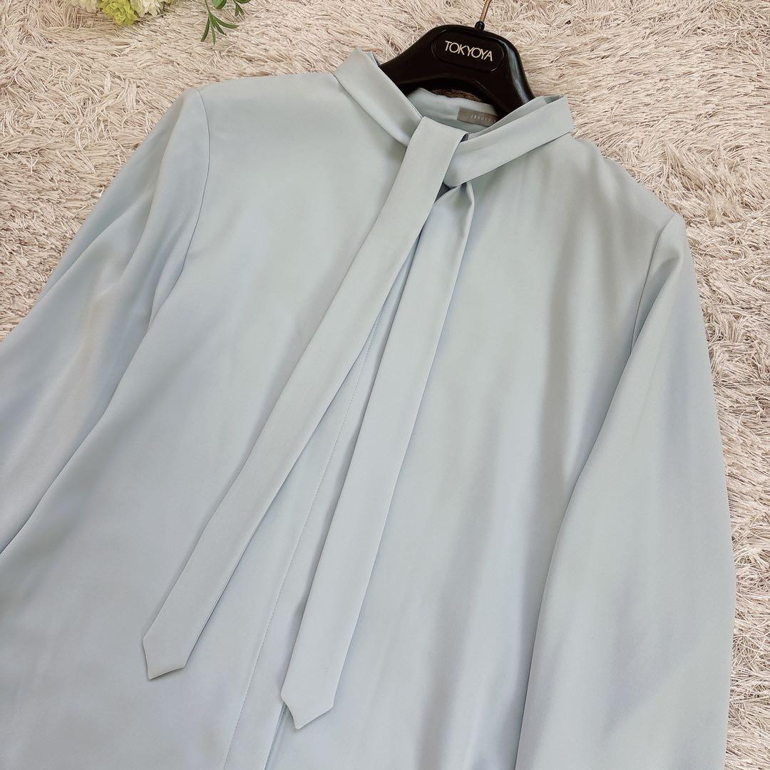 theory luxe 23SS 2Way ボウタイブラウス Jensブルー40