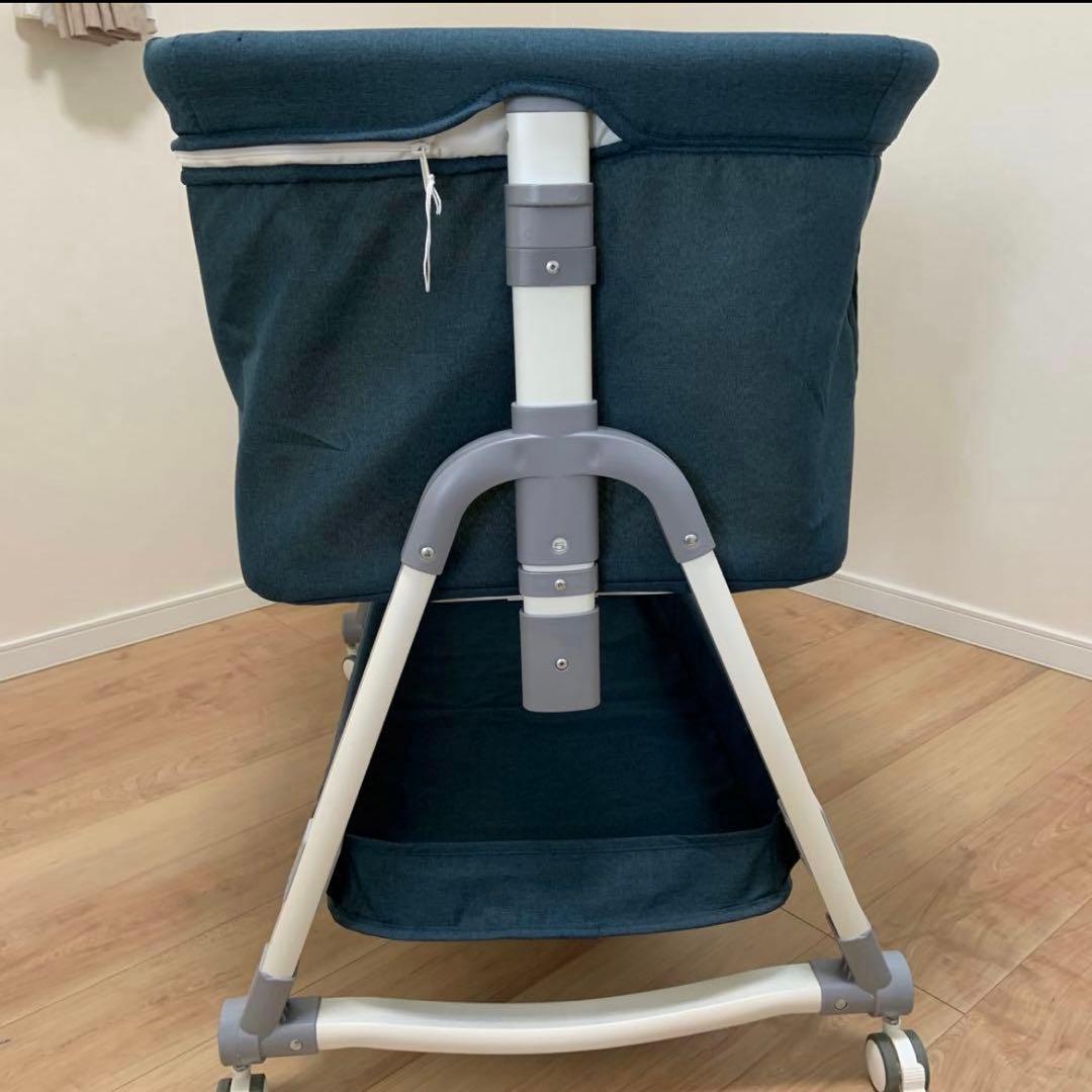 【美品】Vinonä ダークブルー ベビーベッド 折りたたみ