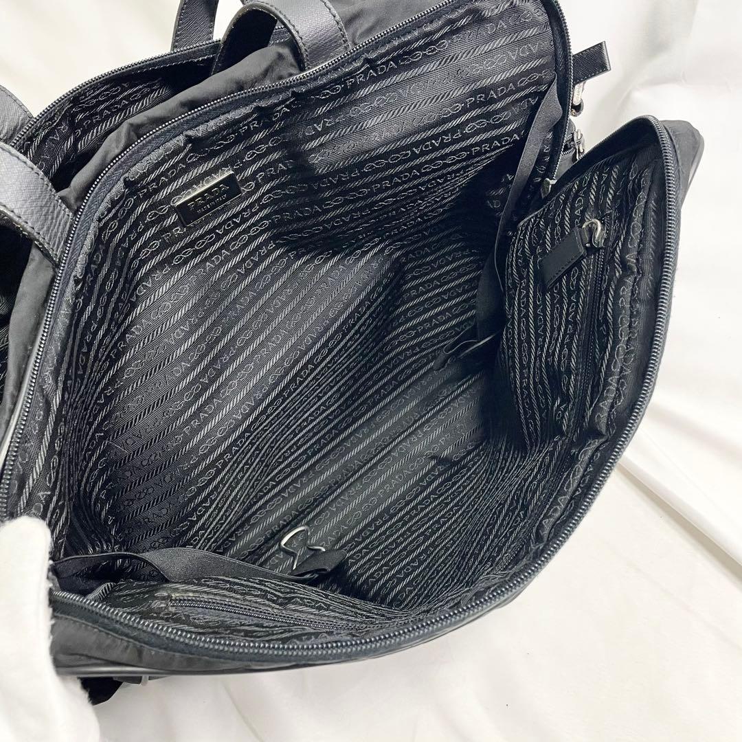 プラダ 2way ボストンバッグ 三角ロゴ ナイロン ブラック 大容量 多機能