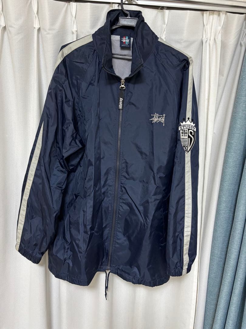 90s- old stussy ナイロンジャケット USA製 ネイビー L