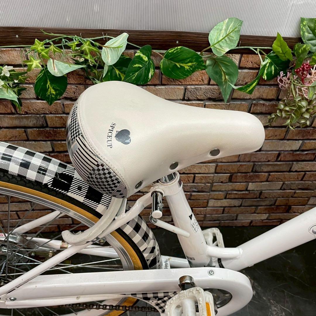 【72】子供用自転車 子供車 SPICEUP ホワイト 22インチ シングル