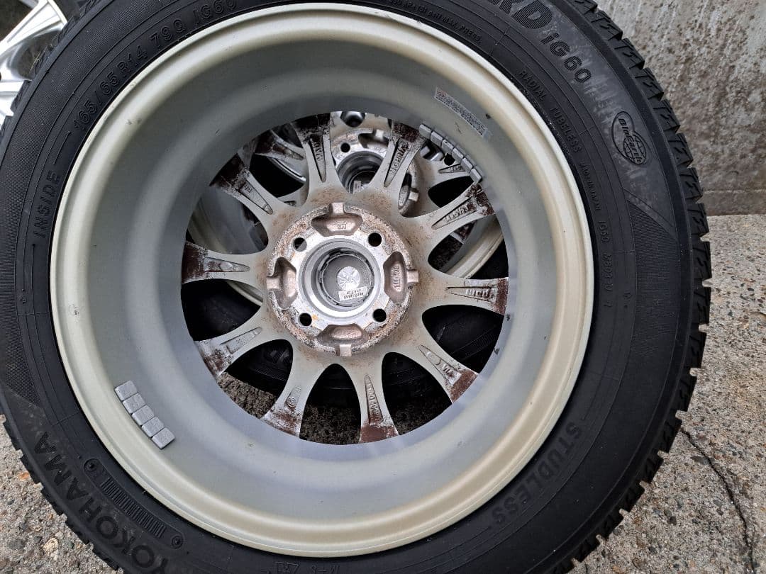 165/65R14バリ山アイスガード22年製！14×5.5J +38 4H100