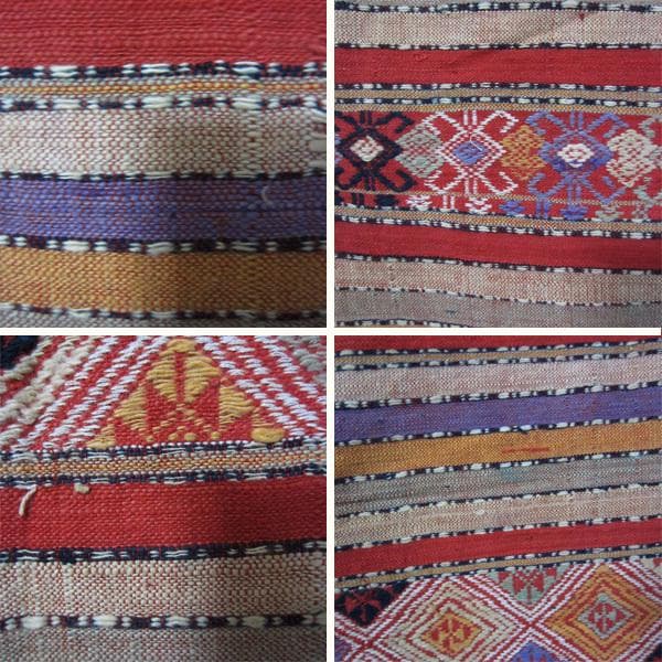 ★ラオスの刺繍布　70～80年前の古布　10　浮き織り　絣　アンティーク
