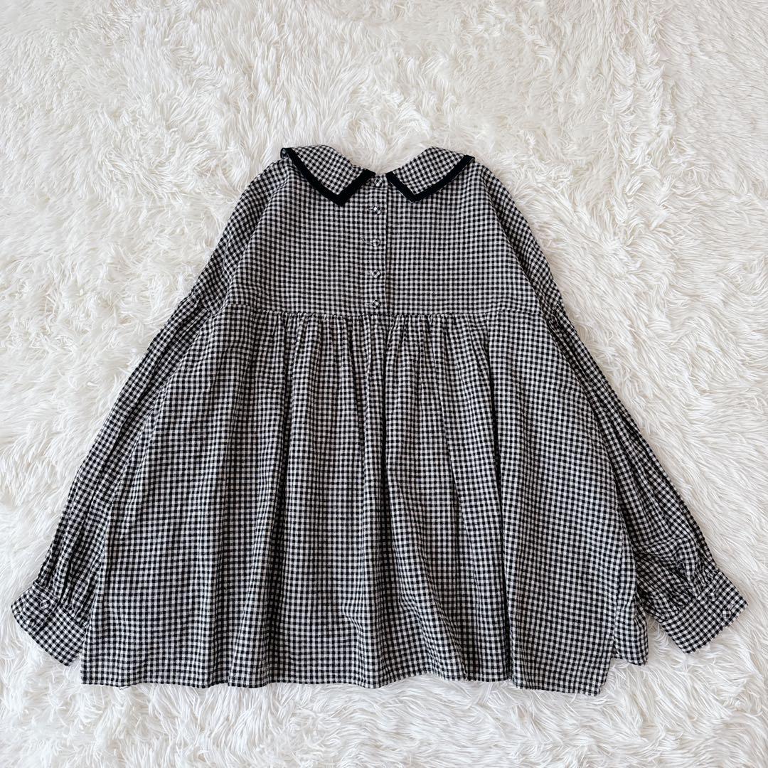 完売品✨美品✨オオカミとフクロウ ギンガムチェック ブラウス 長袖 丸襟