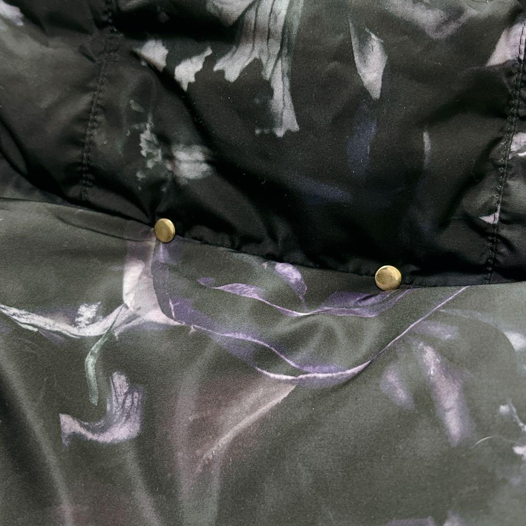 美品 ポールスミス 花柄 ダウンジャケット ハーフジップ プルオーバー ブラック