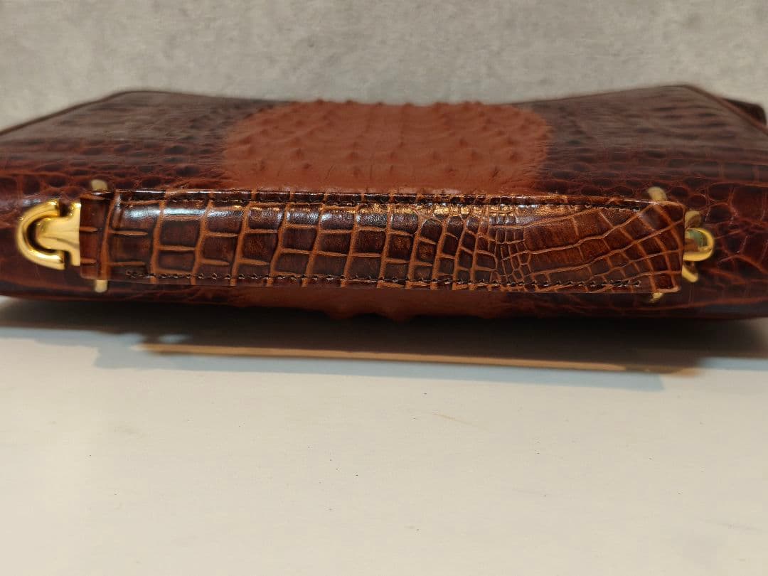 高級品　美品★アミエット amiiet 本革　クロコダイル　ハンドバッグ