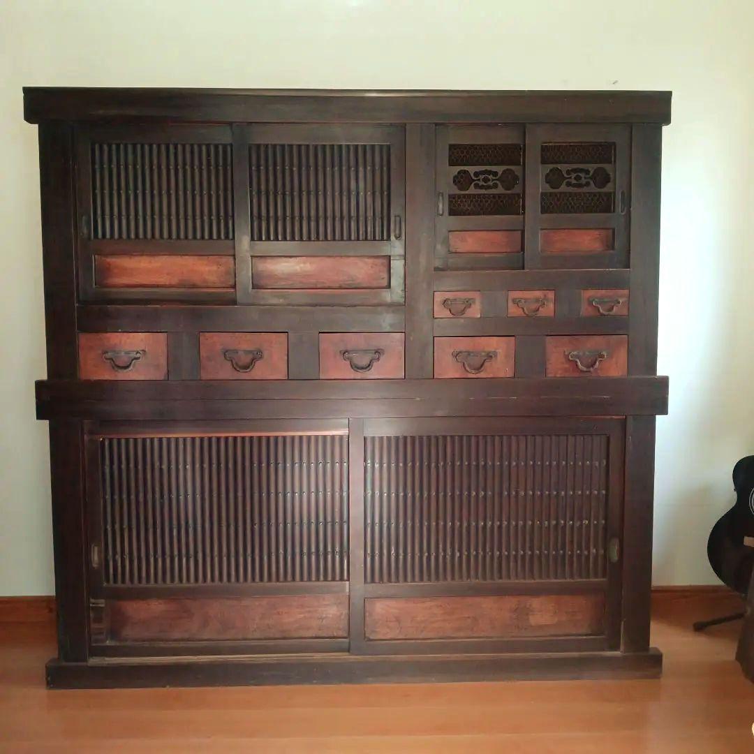 六尺近江水屋　箪笥　和箪笥　キャビネット　みずや 古家具 アンティーク 木製