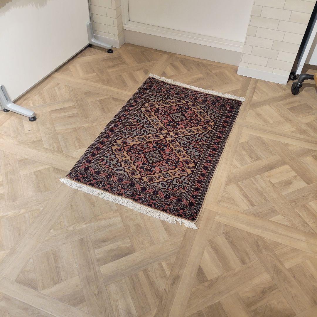 63X91cm高品質手織りマット(190)ペルシャ・パキスタンじゅうたん