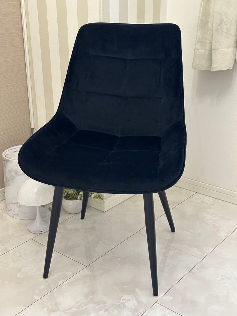 ベロア黒光沢チェア一人ソファーダイニングリプロダクトKartellカルテル