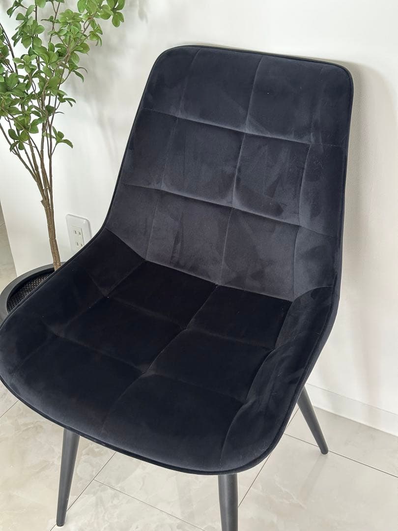 ベロア黒光沢チェア一人ソファーダイニングリプロダクトKartellカルテル