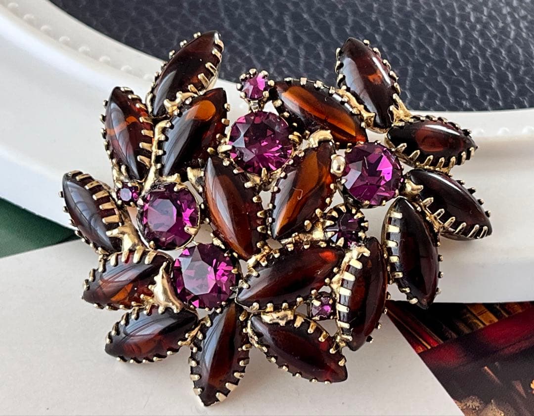 希少！Juliana 大ぶりヴィンテージ ブローチA129