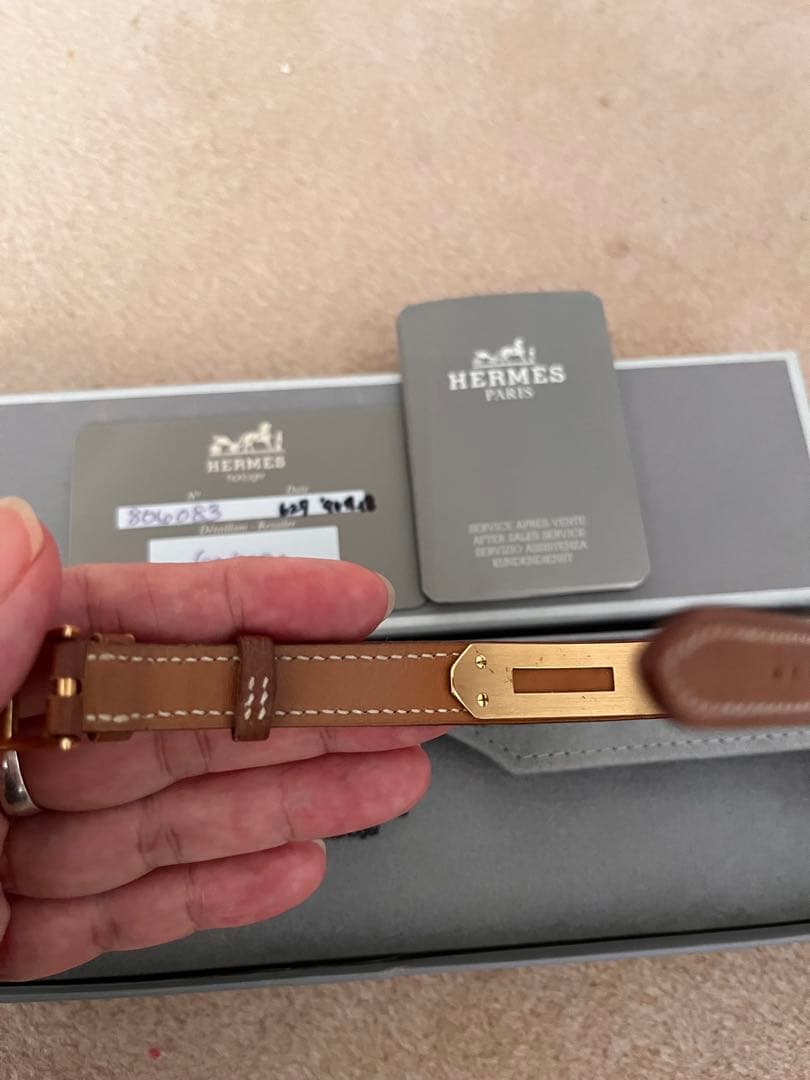 HERMES Goverre ブラウンレザー 時計