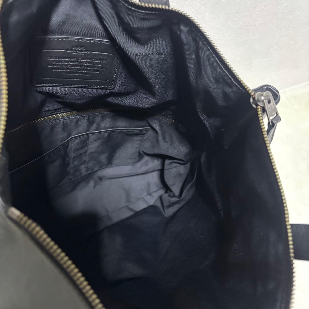 希少 コーチ ビジネスバッグ レザー 2way ショルダーバッグ ブラック 黒