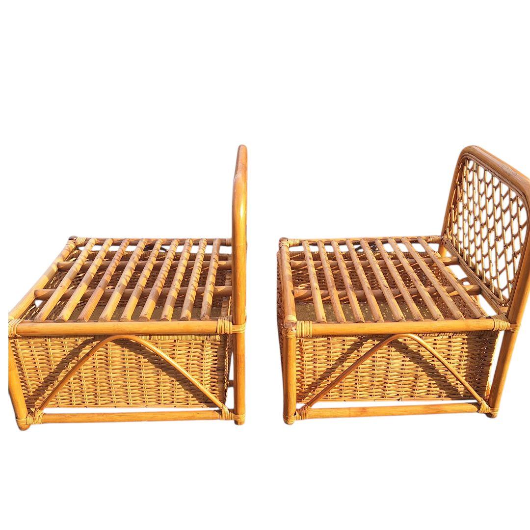 ラタンチェア 2脚セット 籐家具 ヴィンテージ 天然素材 ナチュラル