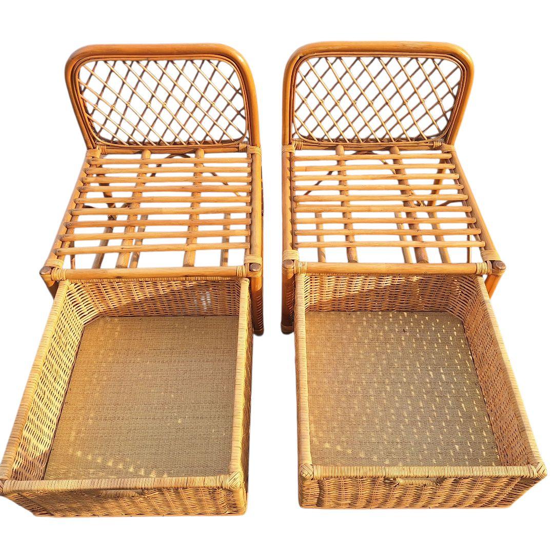 ラタンチェア 2脚セット 籐家具 ヴィンテージ 天然素材 ナチュラル