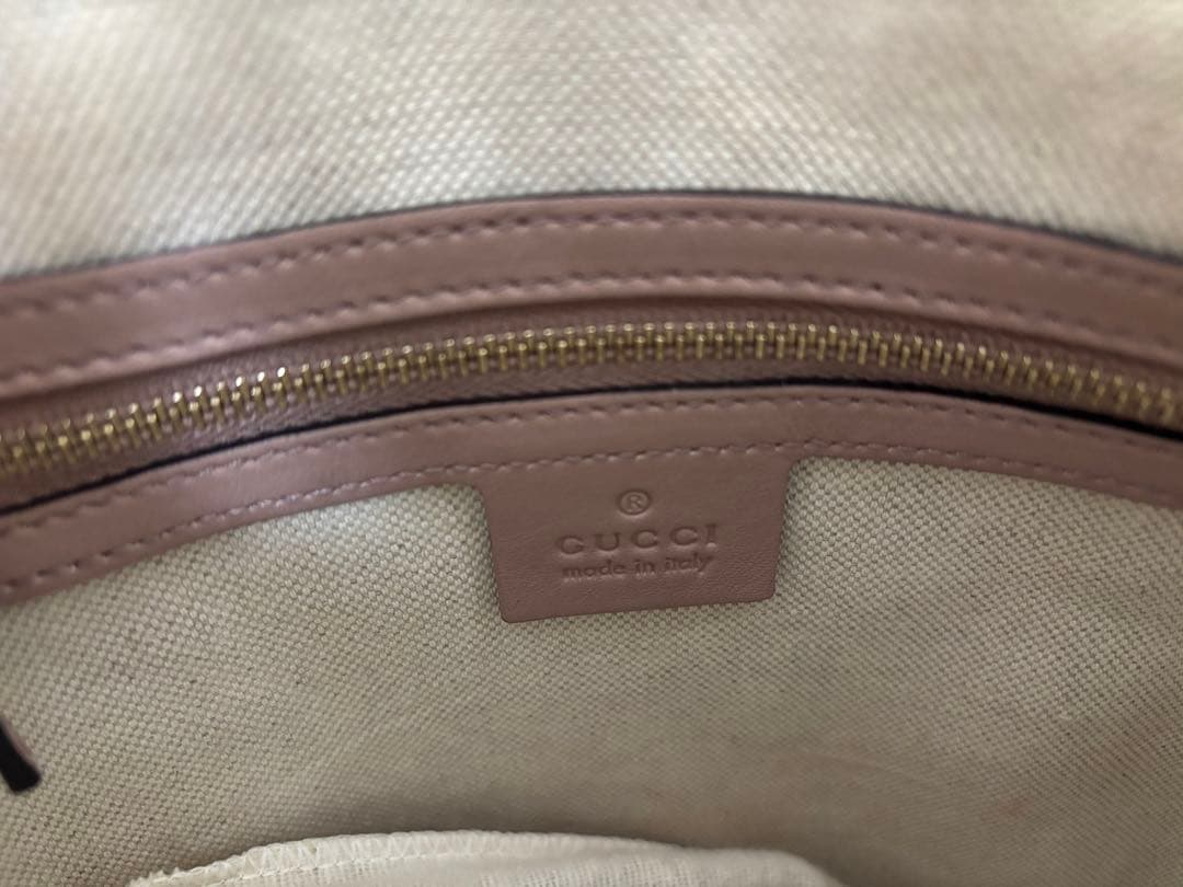 GUCCI グッチ2WAY ショルダーバングGG柄　ハンドルバッグピックベージュ