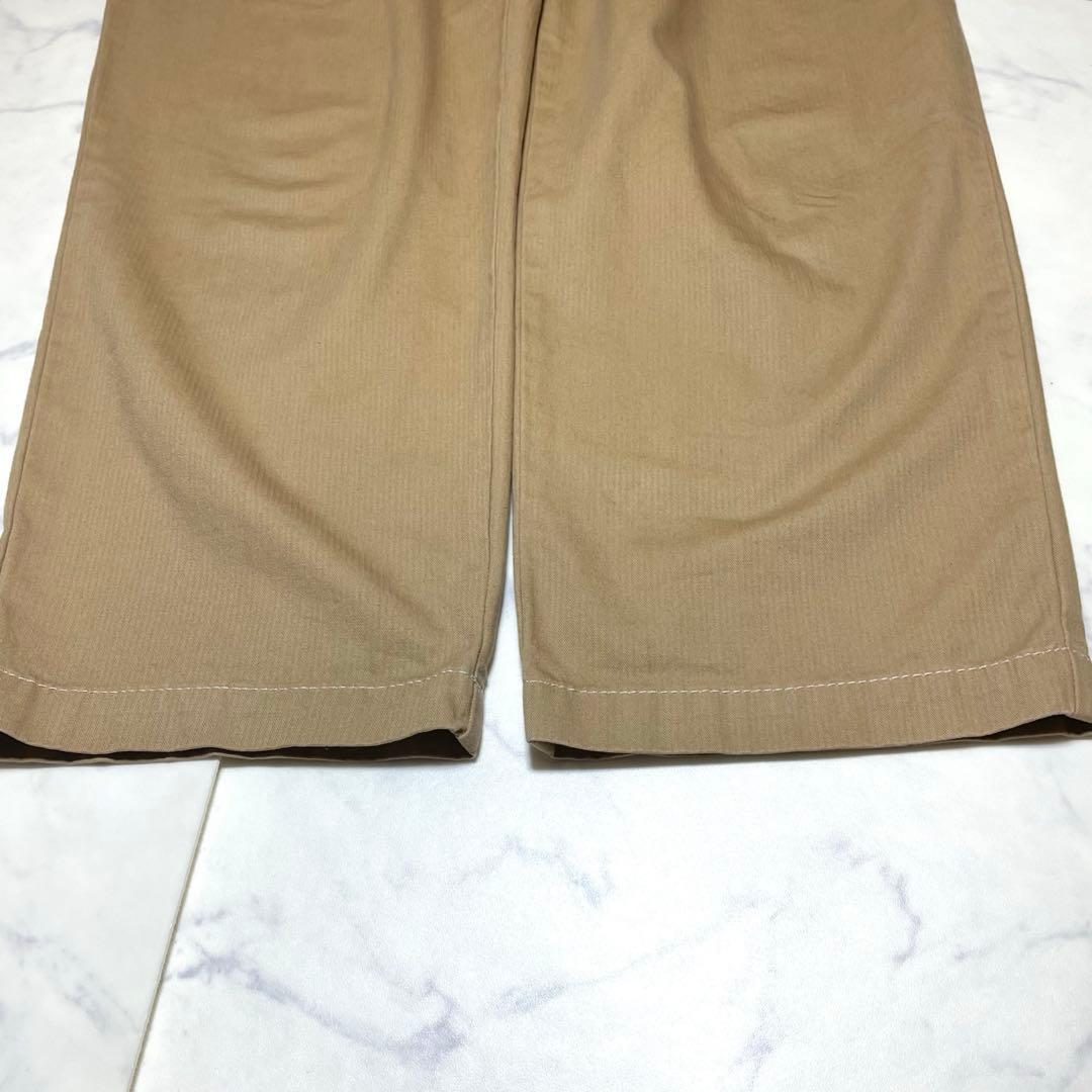 LOEWE ロエベ イタリア製 ベルト付 ハイウエスト ワイドチノ パンツ36