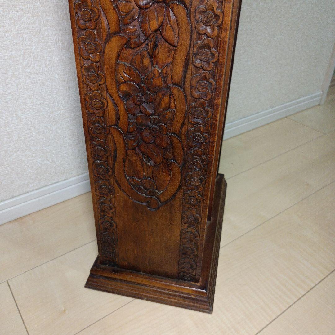 希少レア　アンティーク　木製 彫刻入り　ラック