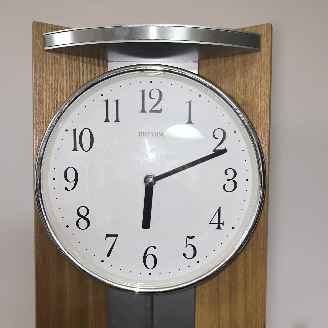 RHYTHM 振り子時計 木製「中古品」