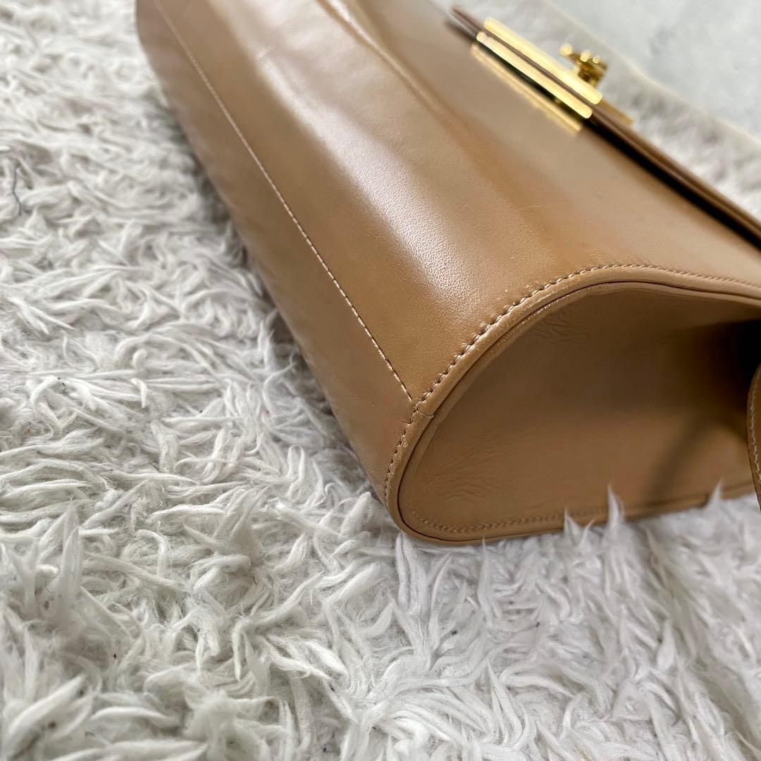 美品 Christian Dior ベージュ レザー 2WAY ショルダーバッグ