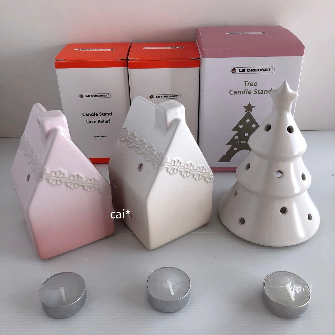 3点【新品】ルクルーゼ クリスマス キャンドルスタンド　キャンドルホルダー