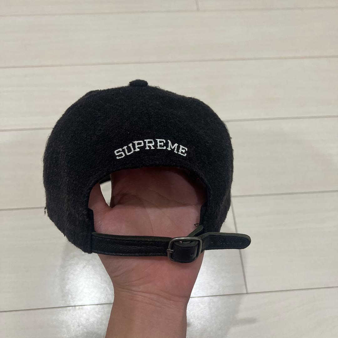 SUPREME ブラック キャップ 100%エクストラファインウール