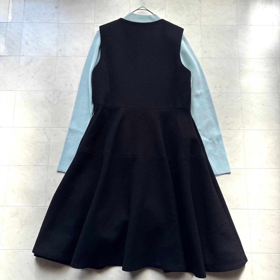 アドーア ウール ジャンパースカート 黒 ブラック 38サイズ Aライン