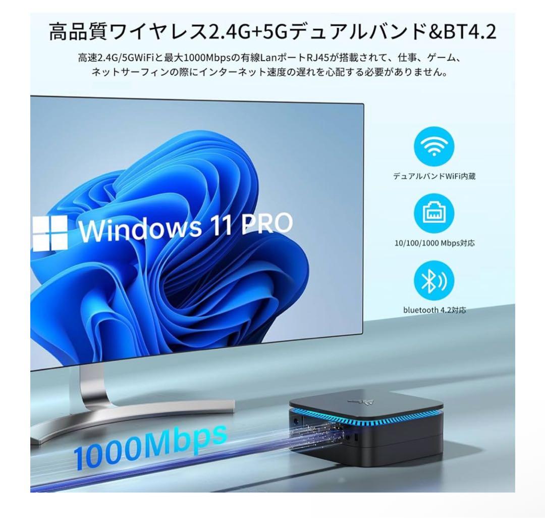 【最新の第12世代 Alder Lake CPU n95 ミニpc】