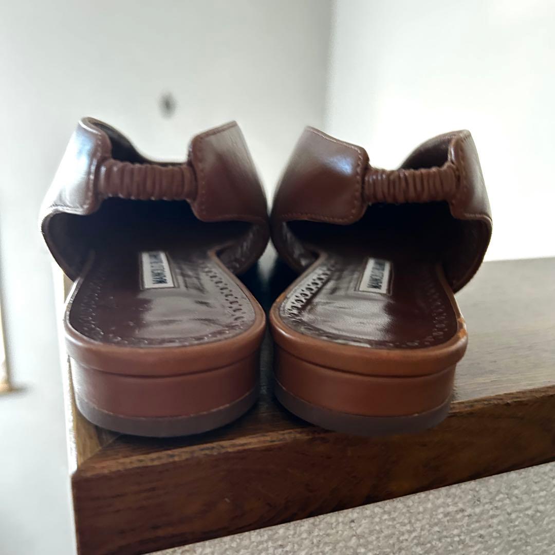 雑誌掲載♡MANOLO BLAHNIK マノロブラニク スリングバック　フラット