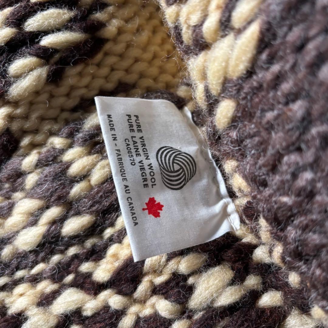 カナダ製 LONGHOUSE カウチンニットセーター ジップアップ