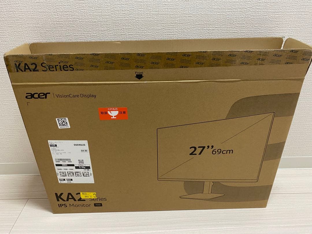 【新品未使用品】Acer 27インチ フルHD IPSモニター 本体