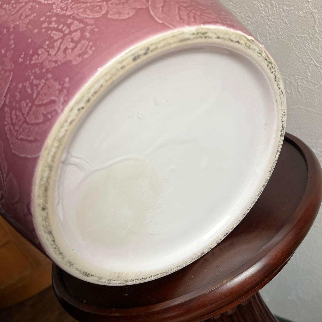 k928 存在感のある大型フラワーベース マゼンタ色のエレガントな花瓶 ローズ