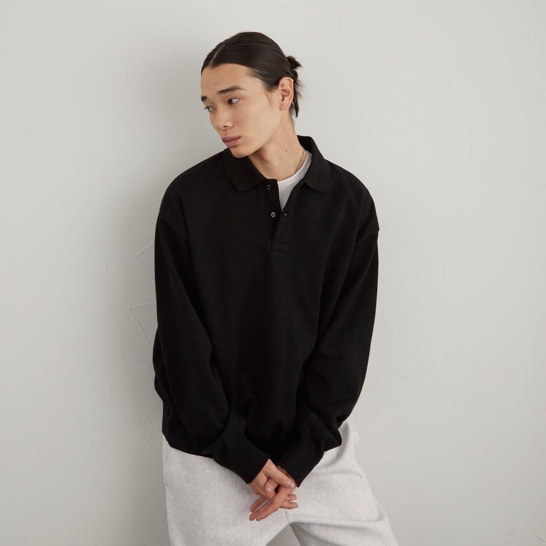 トップス BOUTIQUE LONG SLEEVE KNIT POLO SHIRT