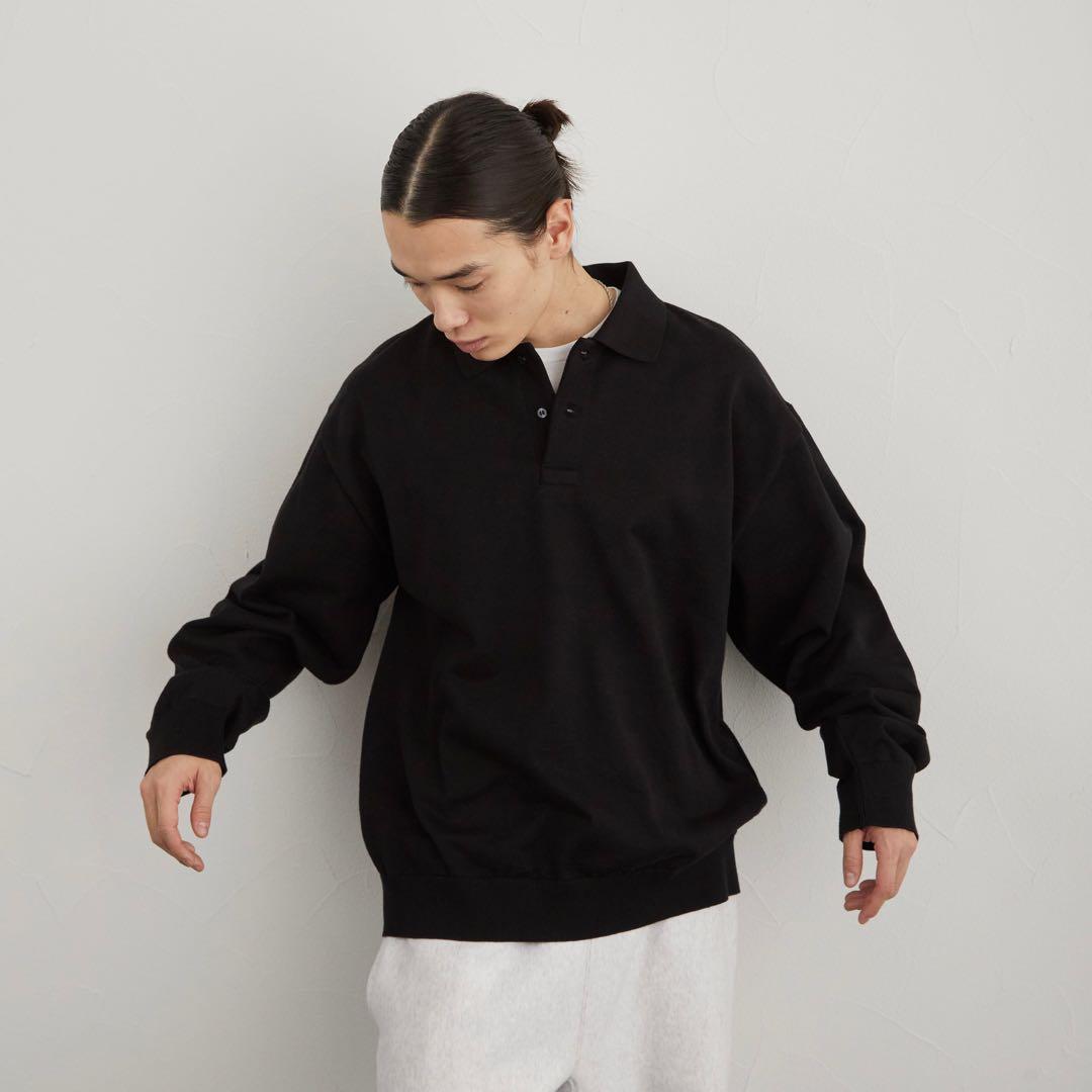 トップス BOUTIQUE LONG SLEEVE KNIT POLO SHIRT