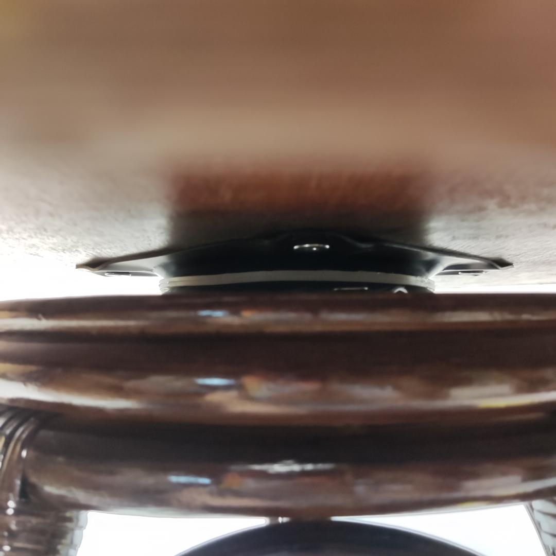 ラタン 回転座椅子 肘掛け クッション付き 椅子 チェア アンティーク　籐