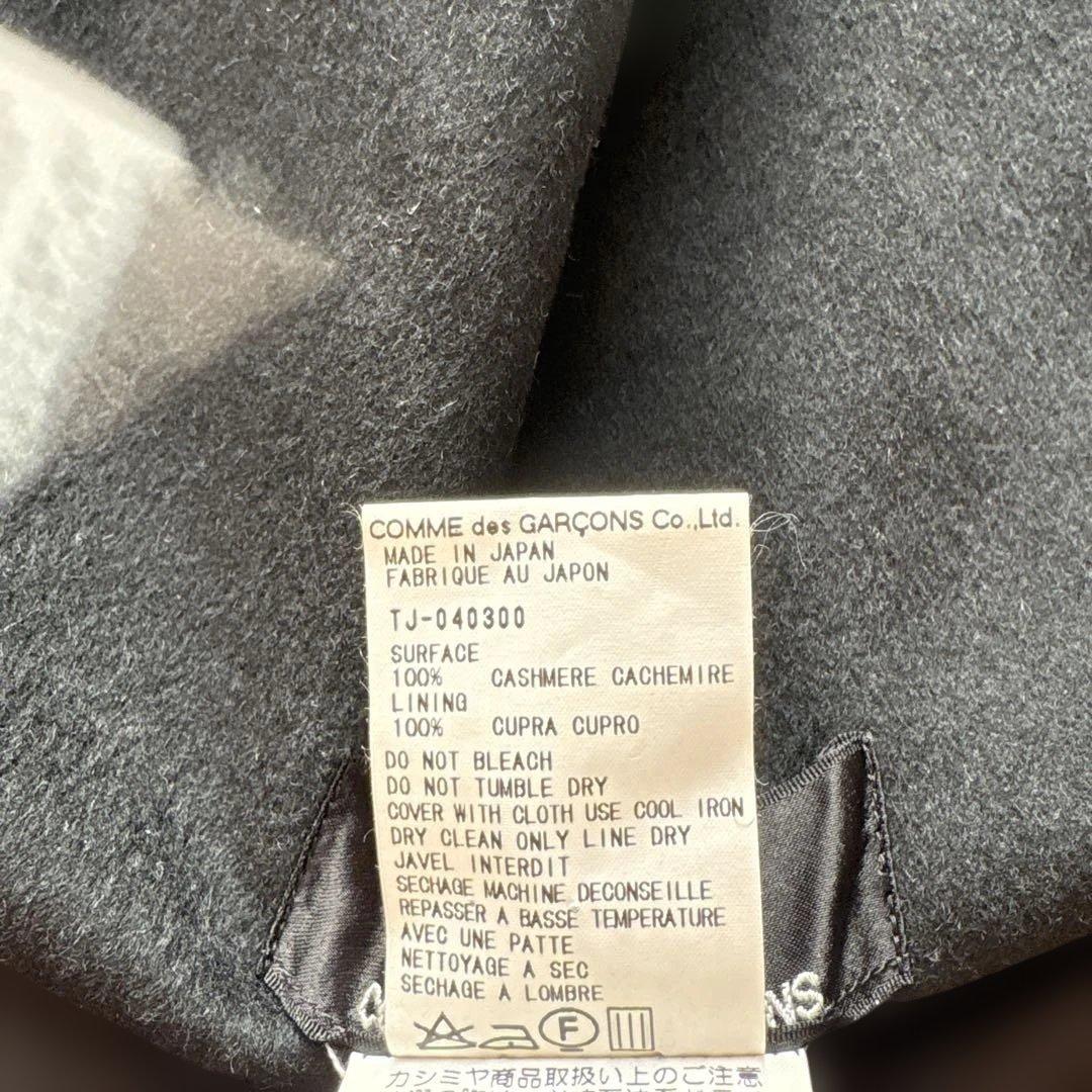 ビンテージ【カシミヤ100%】トリココムデギャルソン　変形ポンチョ　黒　丸襟