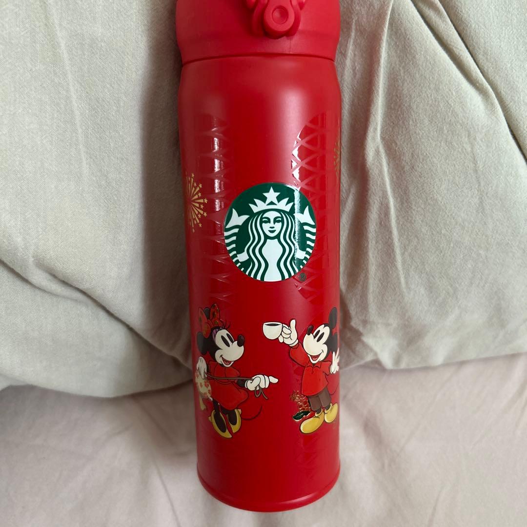 Disney Starbucks ミッキー水筒 レッド