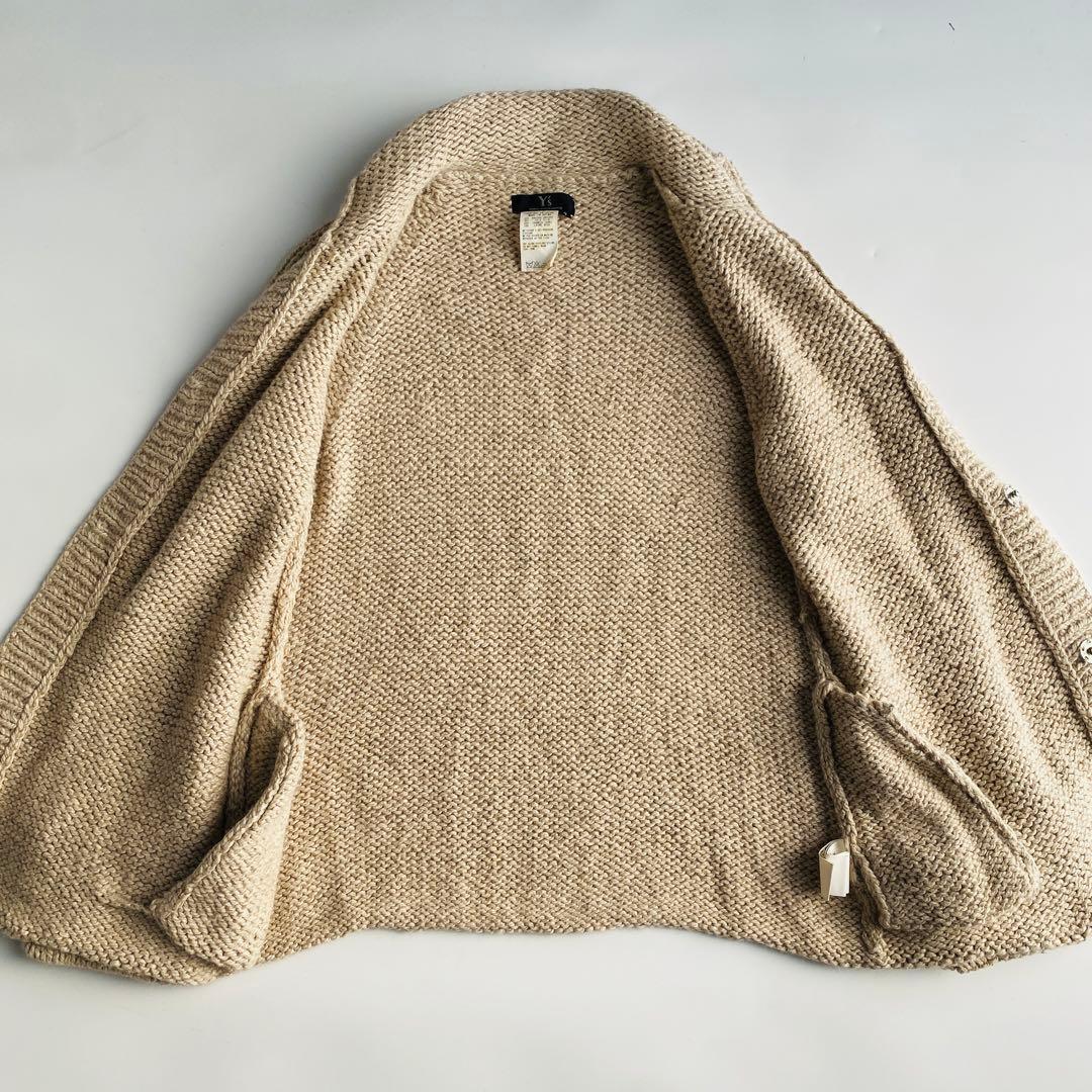 高級素材Y's ワイズ ニットカーディガン アンゴラ 絹 キャメル ヨージ
