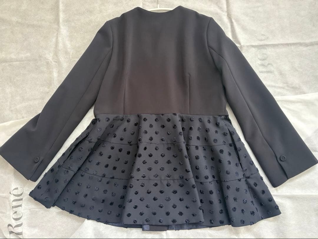 ソーノ sono Navy -Dot Jacquard-チュニックジャケット