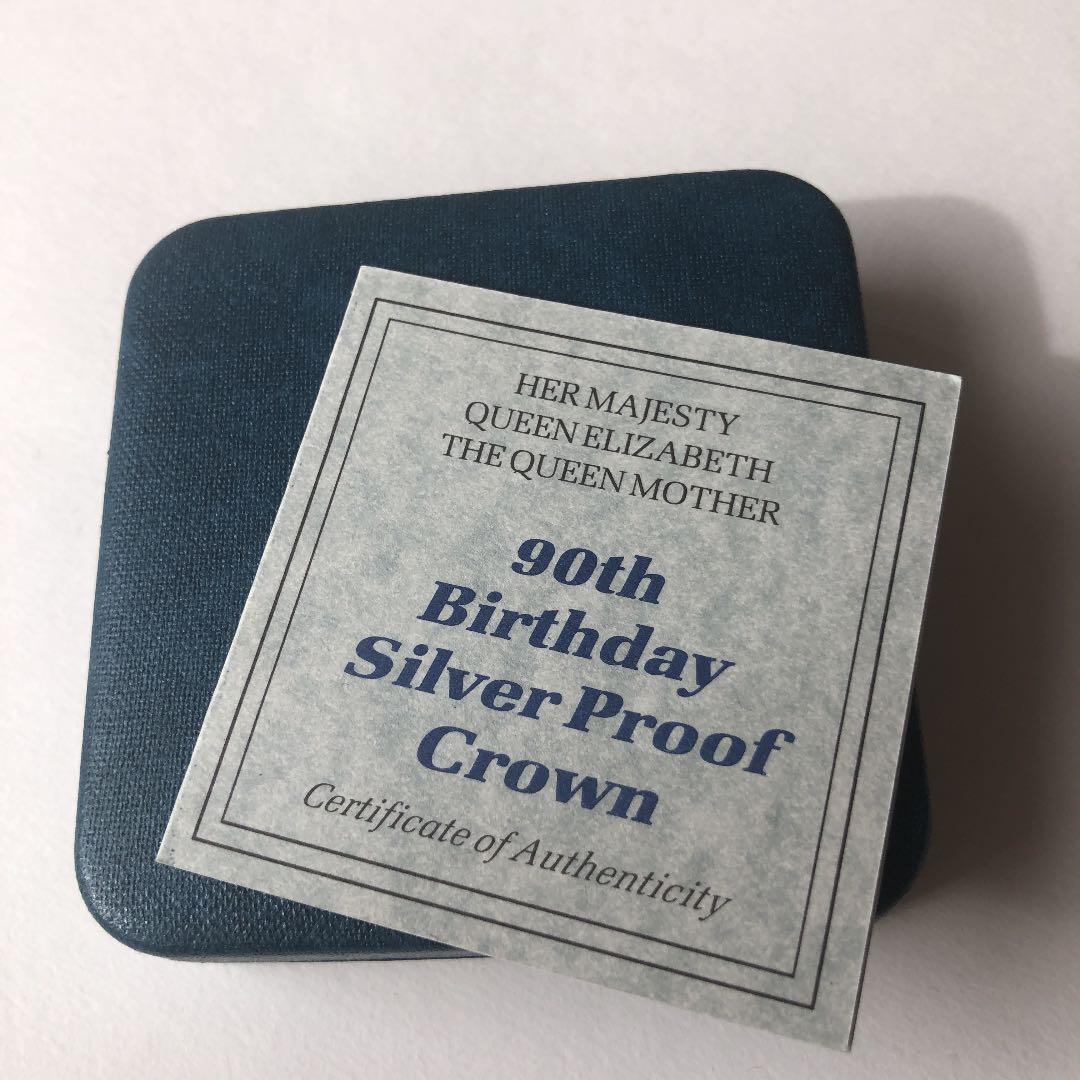 イギリス 1990年 エリザベス皇太后生誕90周年 プルーフ 5ポンド 銀貨