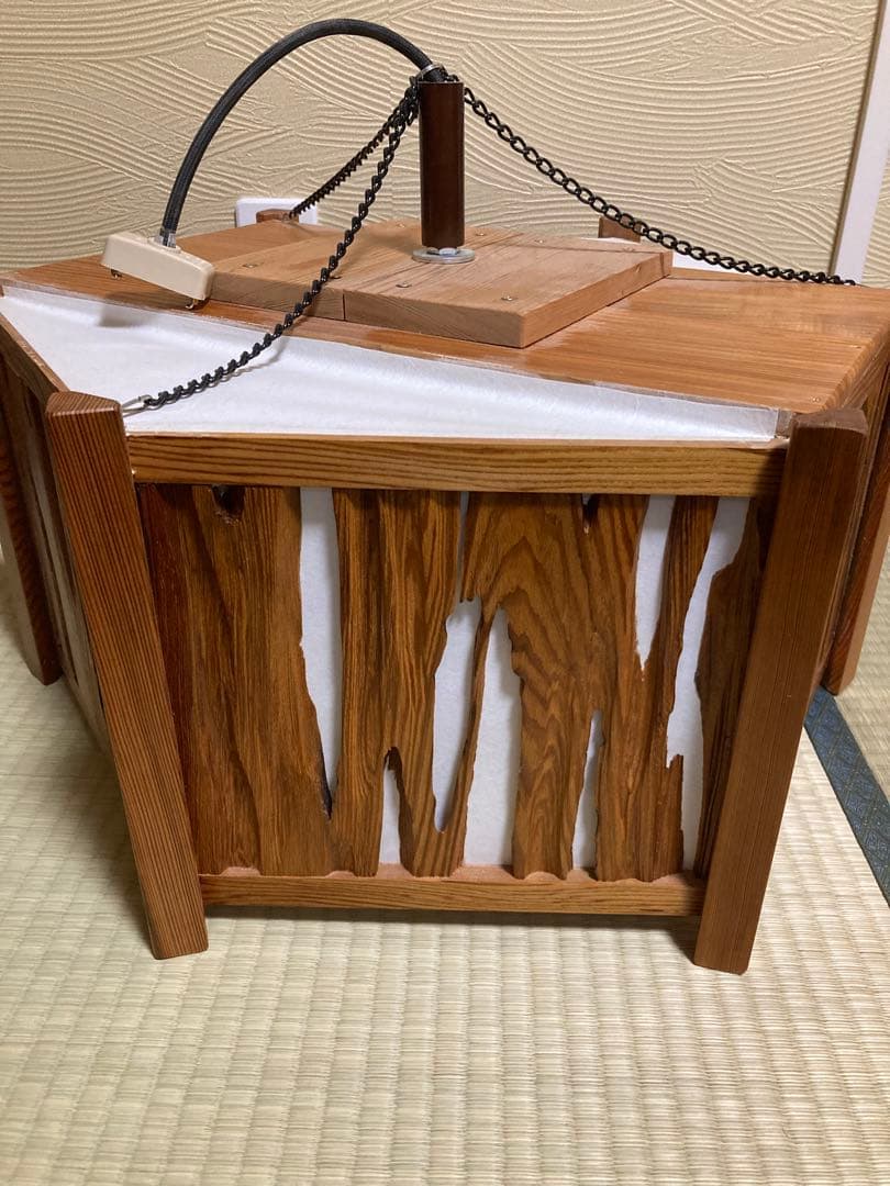 屋久杉　六角行燈　天井照明