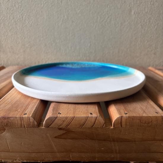 うるま陶器 やちむん 沖縄 お皿 直径23cm 新品未使用