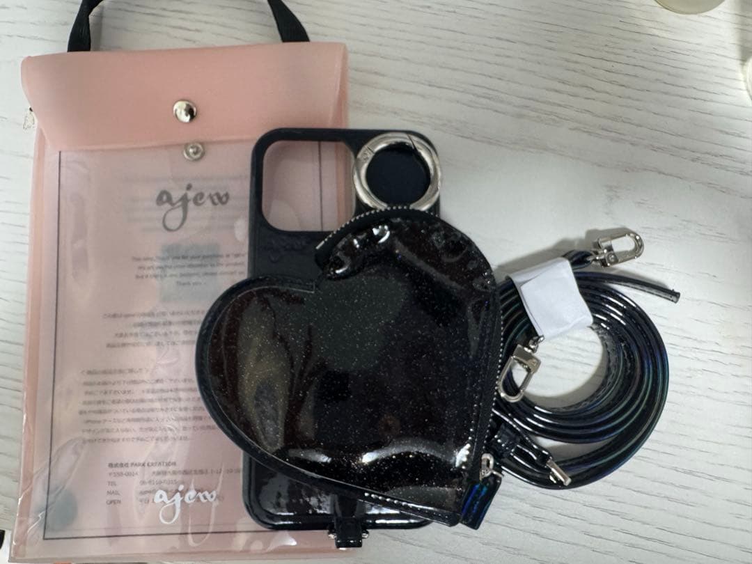iPhoneアクセサリー ajew PVC heart planet pocket
